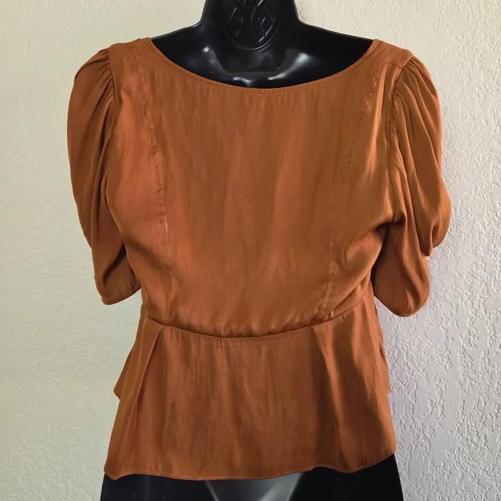 Free People Embroidered Puff Sleeve Blouse